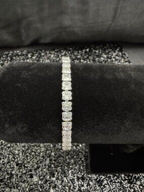 18K White Gold Filled AAA CZ Tennis Bracelet Sizable from 6.5" - 7" - NWOT